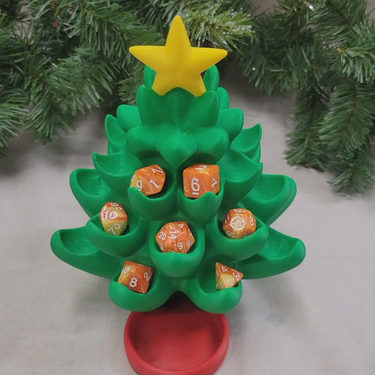 Christmas Tree Dice Tower & Display – Festive Dice Holder for DnD and Holiday-Themed Campaigns